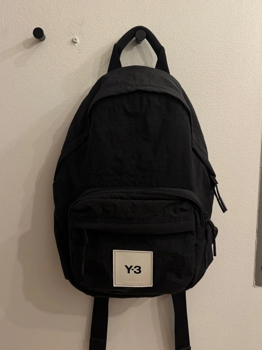 Y-3 Black Canvas Backpack with Contrast Logo Patch